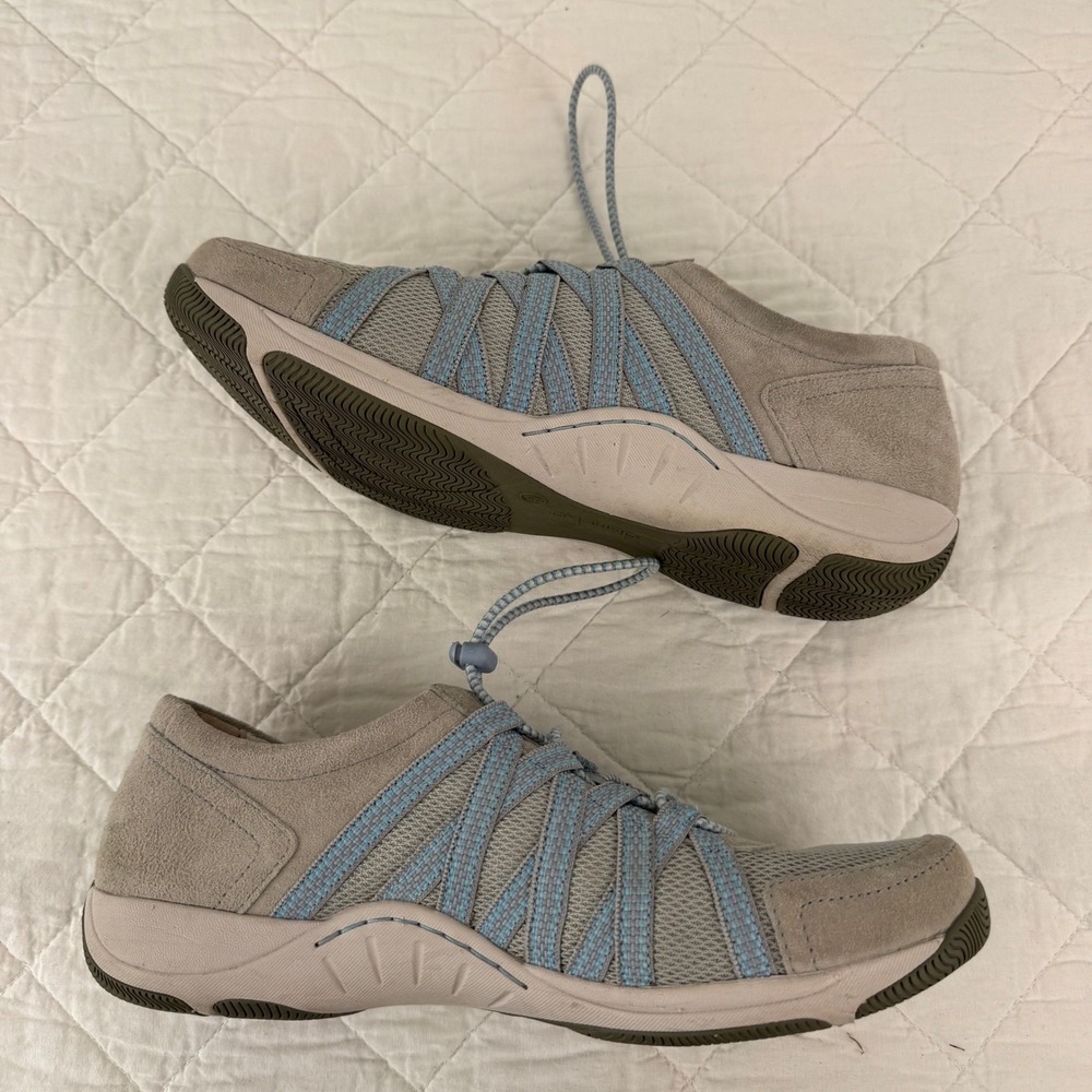 Dansko Harmony Fashion Sneaker Women‎ Size 40  9.5-10 Taupe Blue Lace Up Comfort - Picture 6 of 10